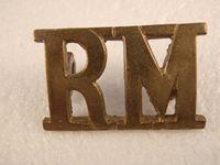 Gradia Militaria - WW1/WW2 R.M. Brass Shoulder Title