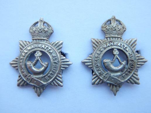 Gradia Militaria - WW2 Madras & S.Mahratta Rly Rifles collars