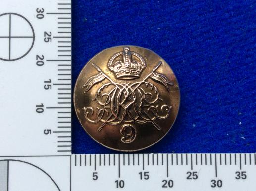 Gradia Militaria - Post 1902 9th Queens Royal Lancers Officers Button