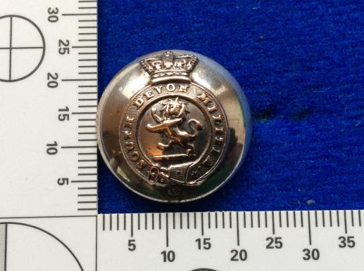 Gradia Militaria - 2nd or South Devon Militia Button 1855-1881
