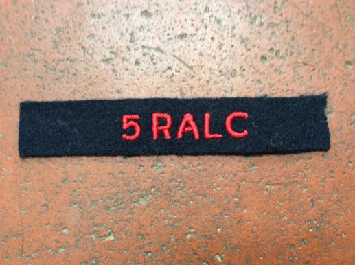 Gradia Militaria - Canadian Artillery 5 RALC Cloth Title