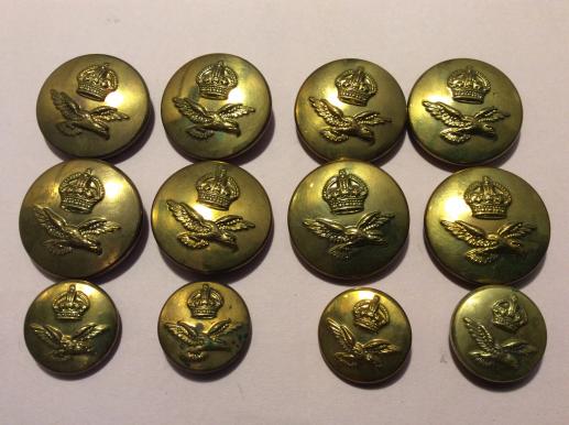 Gradia Militaria - WW2 Royal Air Force Brass Tunic Button set By Gaunt