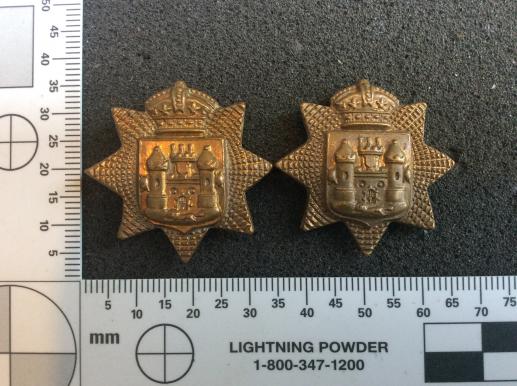 Gradia Militaria - QVC East Surrey Regiment Brass Other Ranks Collar badges