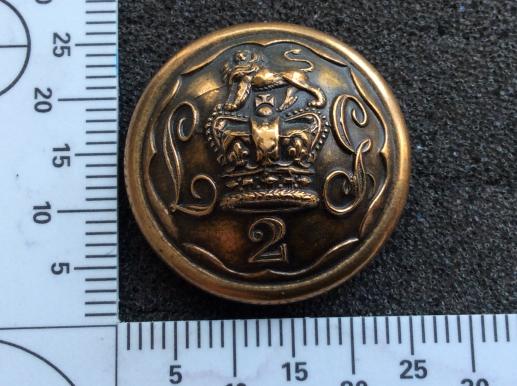 Gradia Militaria - QVC 2nd Life Guards 1860-1902 Officers Gilt Button