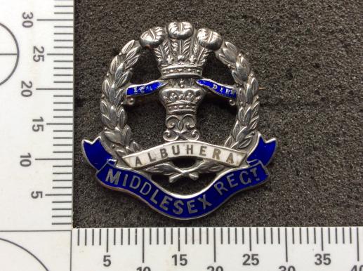 Gradia Militaria - WW1 Middlesex Regiment Silver & Enamel Sweetheart