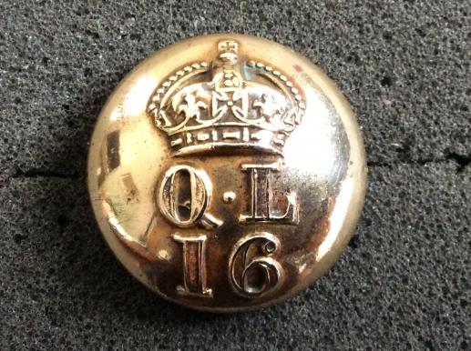 Gradia Militaria - Pre 1922 16th The Queens Lancers ORs Button