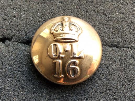 Gradia Militaria - Post 1902 16th The Queens Lancers Large 23mm Button