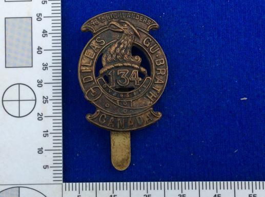 Gradia Militaria - WW1 C.E.F 134th Infantry Bn, 48th Highlanders Cap badge