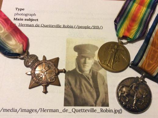 Gradia Militaria - Trio to Herman De Quetteville Robin 13th Bn AIF, Gallipoli & BEF