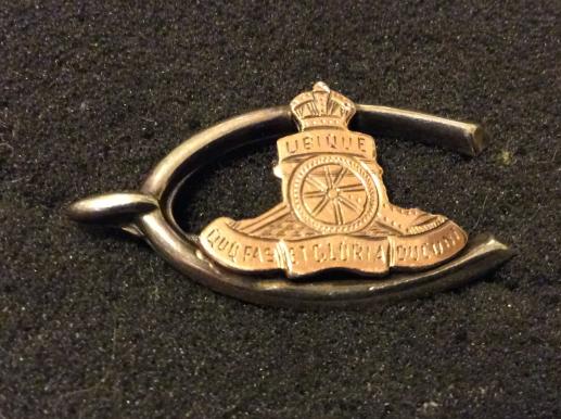 Gradia Militaria - Post 1902 Royal Artillery Silver/gold wishbone Sweetheart brooch