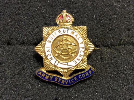 Gradia Militaria - Post 1902 ASC ( Army Service Corps) Gilt & enamel Sweetheart