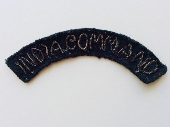 Gradia Militaria - WW2 INDIA COMMAND silver bullion Shoulder title