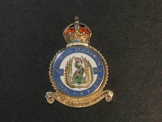 Gradia Militaria - RAF 19 fighter squadron Battle of Britain silver/enamel commemorative plaque