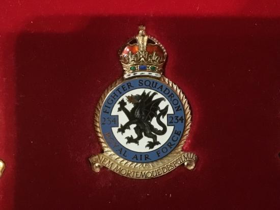 Gradia Militaria - RAF 234 fighter squadron Battle of Britain silver/enamel commemorative plaque