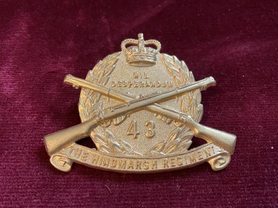 Gradia Militaria - The Hindmarsh Regt 43/48th Inf Batt cap badge
