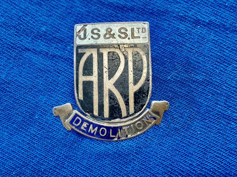 Gradia Militaria - WW2 A.R.P lapel badge, J.S & S. Ltd (Demolition)