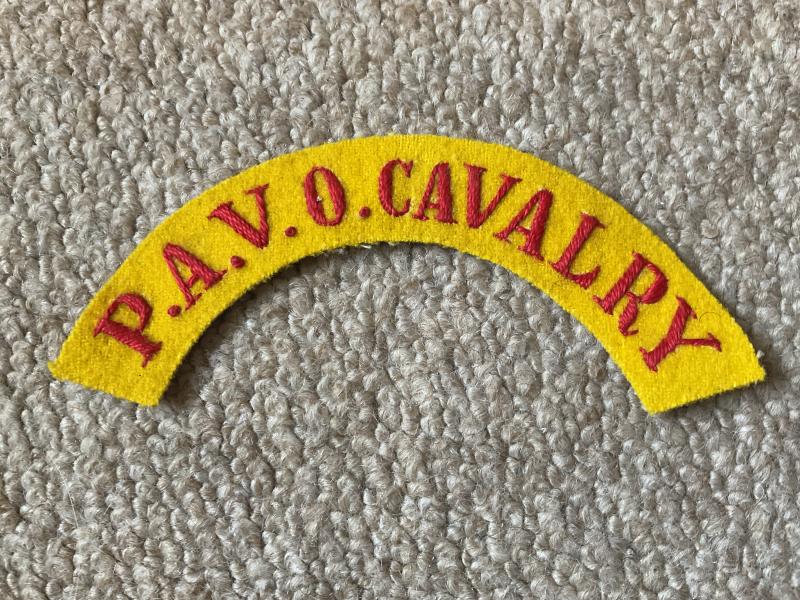 Gradia Militaria - WW2 P.A.V.O CAVALRY Cloth shoulder title