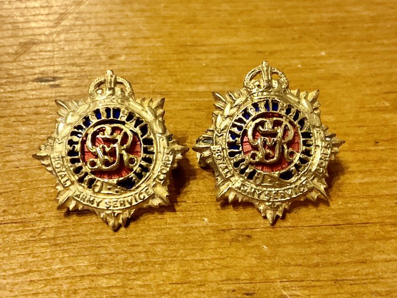 Gradia Militaria - R.A.S.C Officers gilt & enamel collars 1918-36