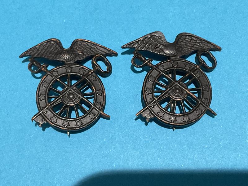 Gradia Militaria - WW1 U.S Army Quartermasters officers collar badges
