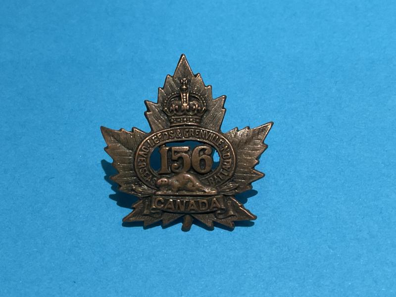 Gradia Militaria - WW1 C.E.F 156th Infantry Battalion collar badge