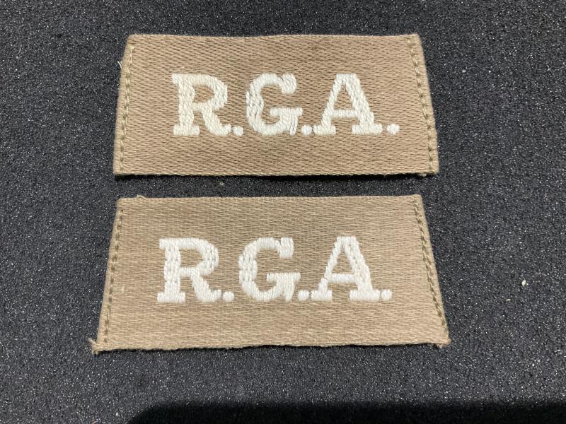 Gradia Militaria - WW1 R.G.A Cloth slip-on shoulder titles