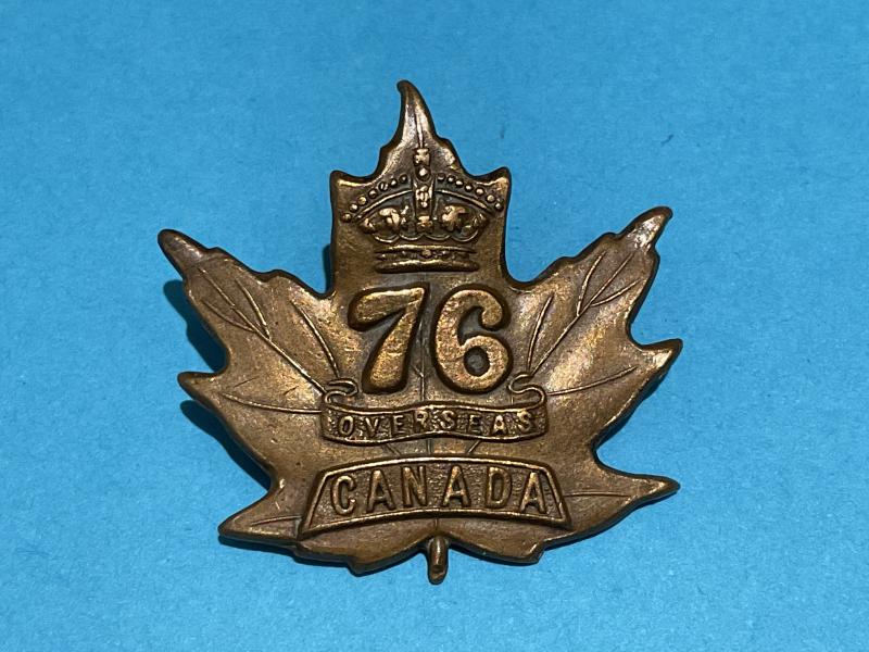 Gradia Militaria - WW1 C.E.F 76th Inf Bn (Barrie, Ontario) collar