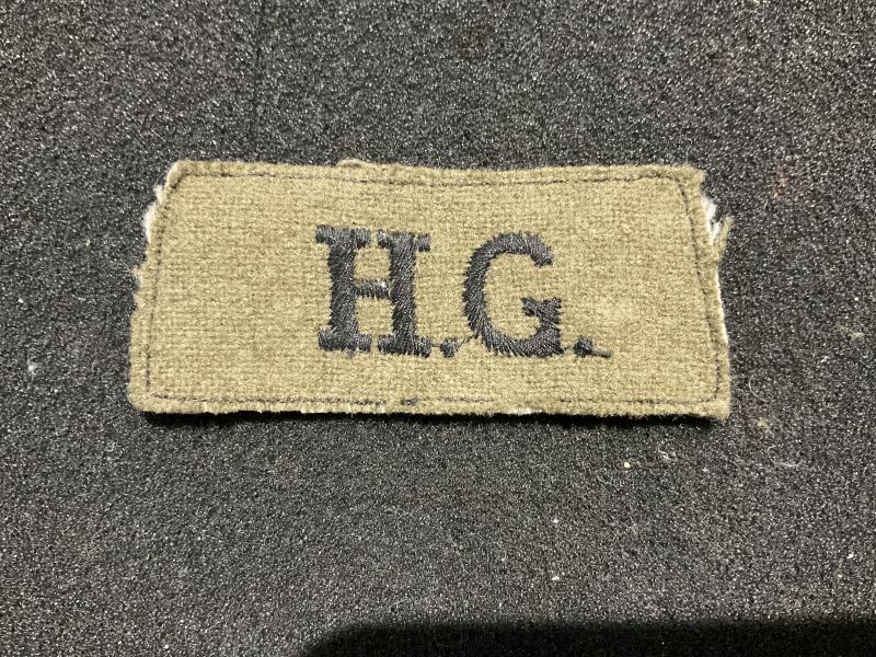 Gradia Militaria - WW2 H.G (Home Guard) slip on shoulder title