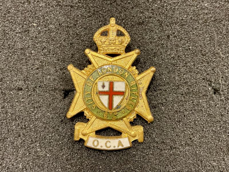 Gradia Militaria - 6th City of London Rifles O.C.A lapel badge