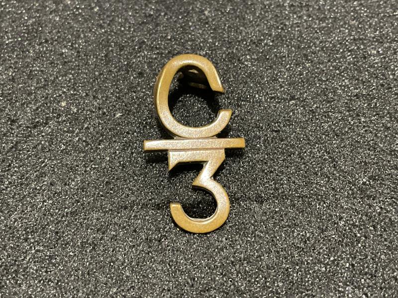 Gradia Militaria - WW1 C.E.F 3rd Battalion C/3 (Toronto) collar badge