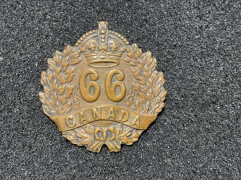 Gradia Militaria - WW1 C.E.F 66th Infantry Battalion collar badge