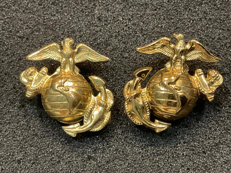 Gradia Militaria - U.S.M.C other ranks brass collar badges