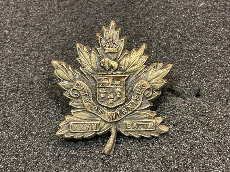 Gradia Militaria - WW1 CEF 27th Infantry Battalion collar badge
