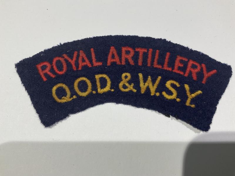 Gradia Militaria - Royal Artillery Q.O.D & W.S.Y Cloth shoulder title