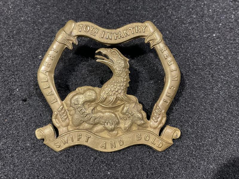 Gradia Militaria - Australian 70th (Ballarat) Infantry Regt 1912-18 cap badge