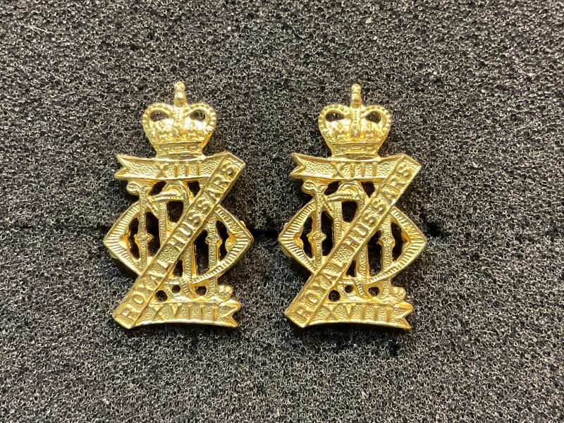 Gradia Militaria - Post 1952 13th/18th Royal Hussars officers collar badges