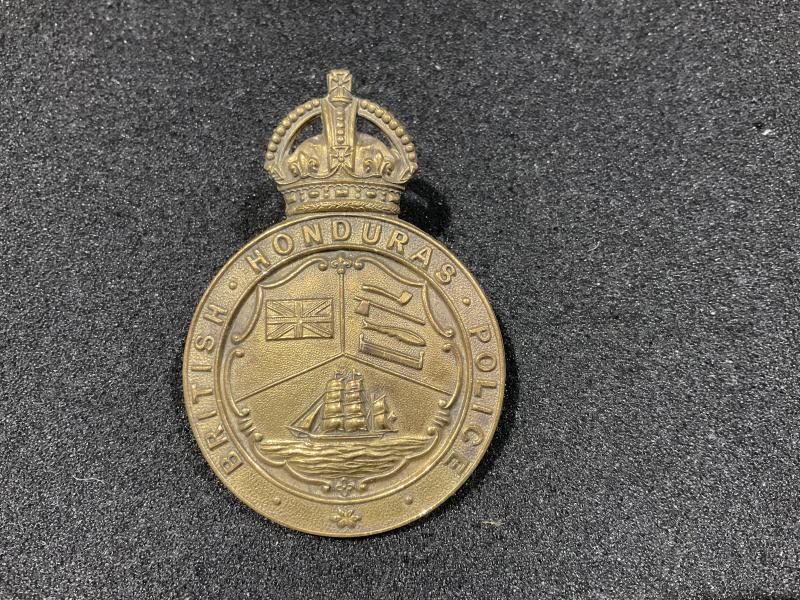 Gradia Militaria - K/C British Honduras Police brass helmet plate