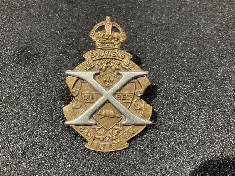 Gradia Militaria - WW1 CEF 10th Quebec Reserve Battalion cap badge