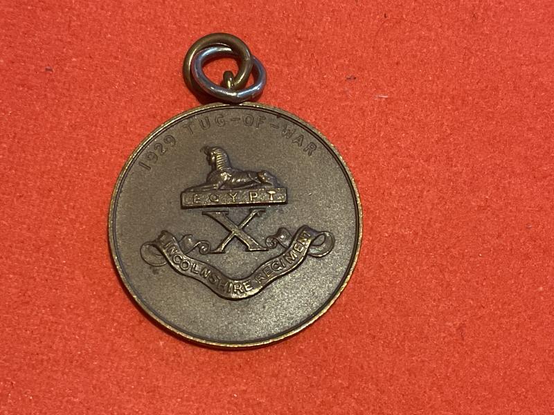 Gradia Militaria - Lincolnshire Regiment bronze Tug of War medal 1929