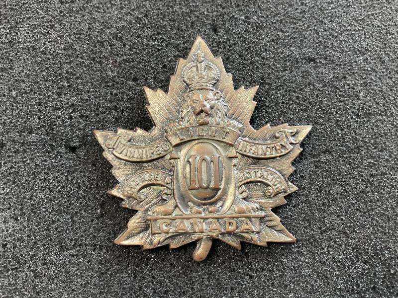 Gradia Militaria - WW1 CEF 101st Infantry Batt (Winnipeg) cap badge