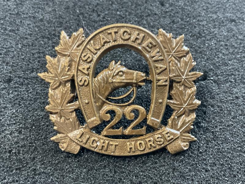 Gradia Militaria - Canadian 22nd Saskatchewan Light Horse collar badge