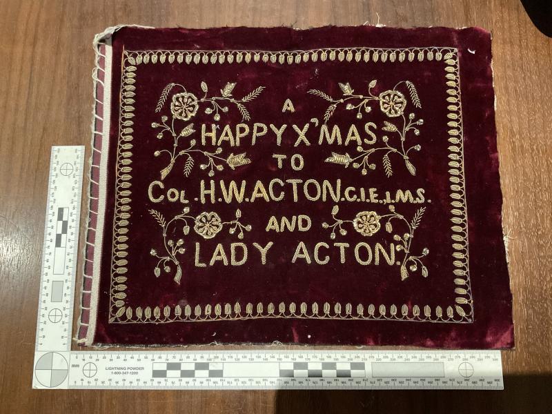 Gradia Militaria - Miniature tapestry; Col H.W.ACTON C.I.E, I.M.S (M.D)