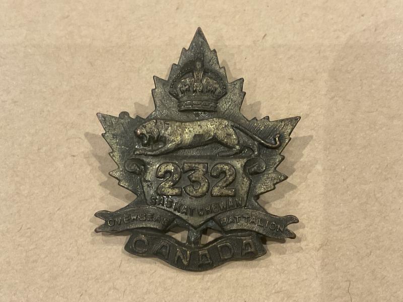 Gradia Militaria - WW1 C.E.F 232nd Infantry Battalion cap badge by Dingwall