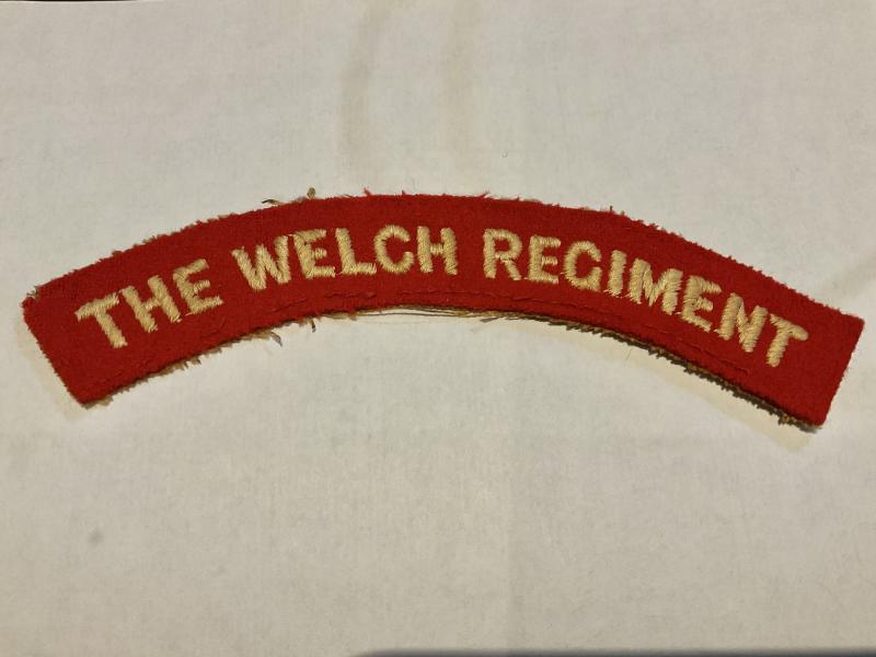 Gradia Militaria - WW2 THE WELCH REGIMENT cloth shoulder title