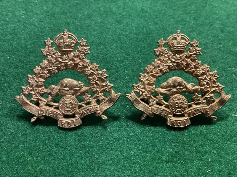 Gradia Militaria - Canadian Militia; 92nd Dorchester Regiment collar badges
