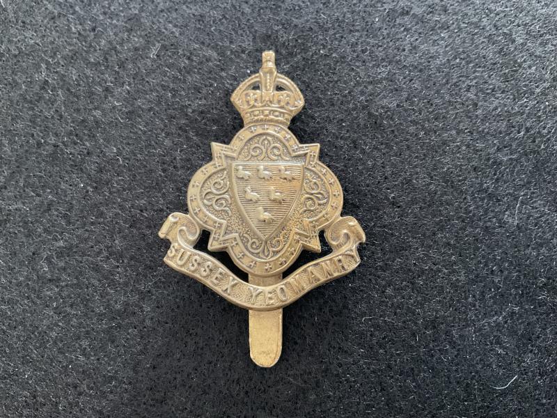Gradia Militaria - WW1 Sussex Yeomanry other ranks cap badge.