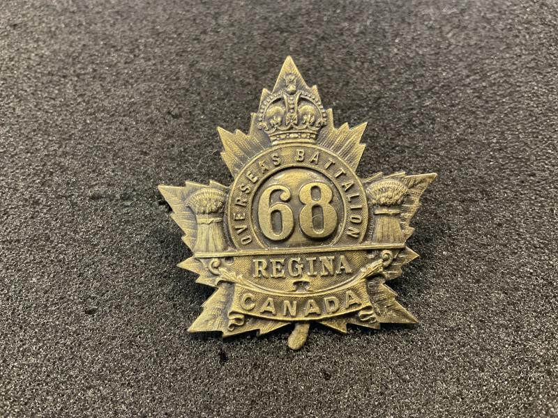 Gradia Militaria - WW1 C.E.F 68th Infantry Battalion cap badge.