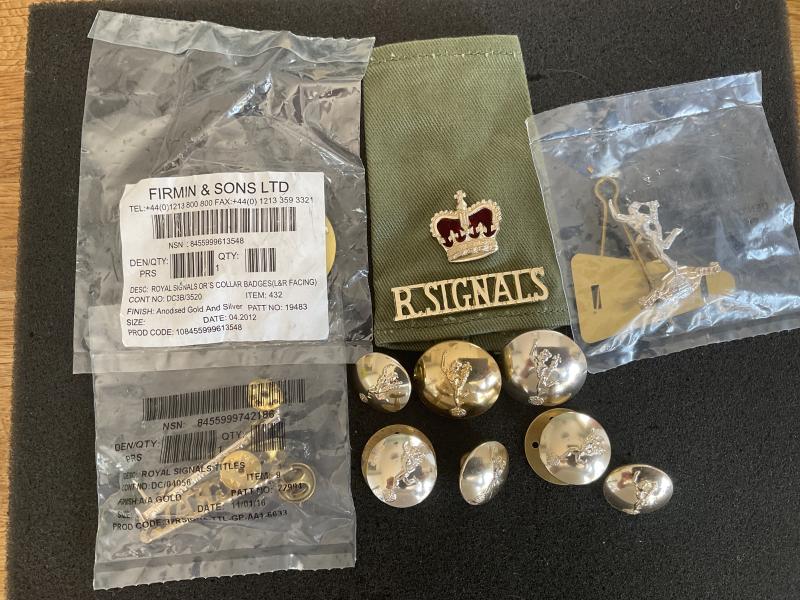 Gradia Militaria - Royal Signals anodised cap badge, shoulder titles etc.