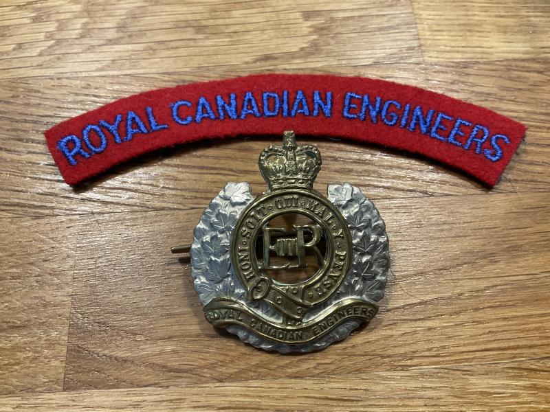 Gradia Militaria - Royal Canadian Engineers cap badge & shoulder title