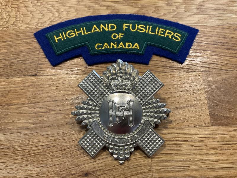 Gradia Militaria - Highland Fusiliers of Canada cap badge & shoulder title.