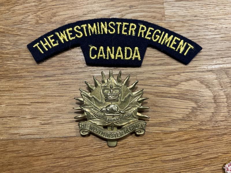 Gradia Militaria - The Westminster Regiment of Canada cap badge & shoulder title.